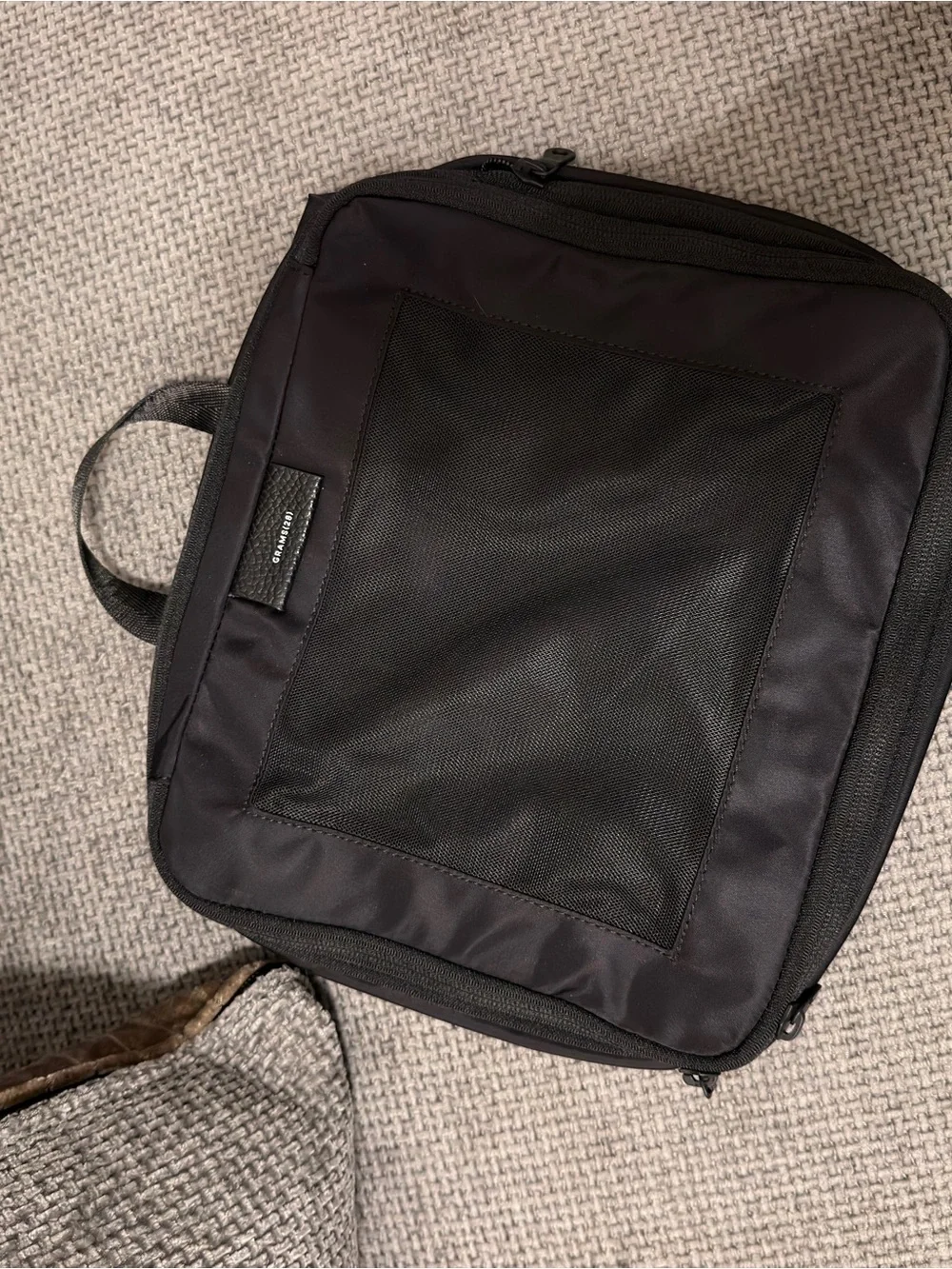 Men's Tan Canvas Travel Backpack with Black Trim